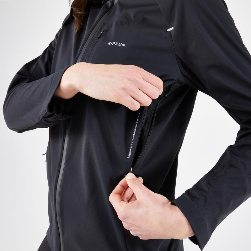 Veste chaude de running Femme - KIPRUN Run 900 Warm Regul Noir