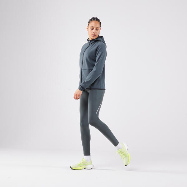 KIPRUN Leggings cálidos de running Kiprun RUN 500 Warm Mujer - Verde ahumado