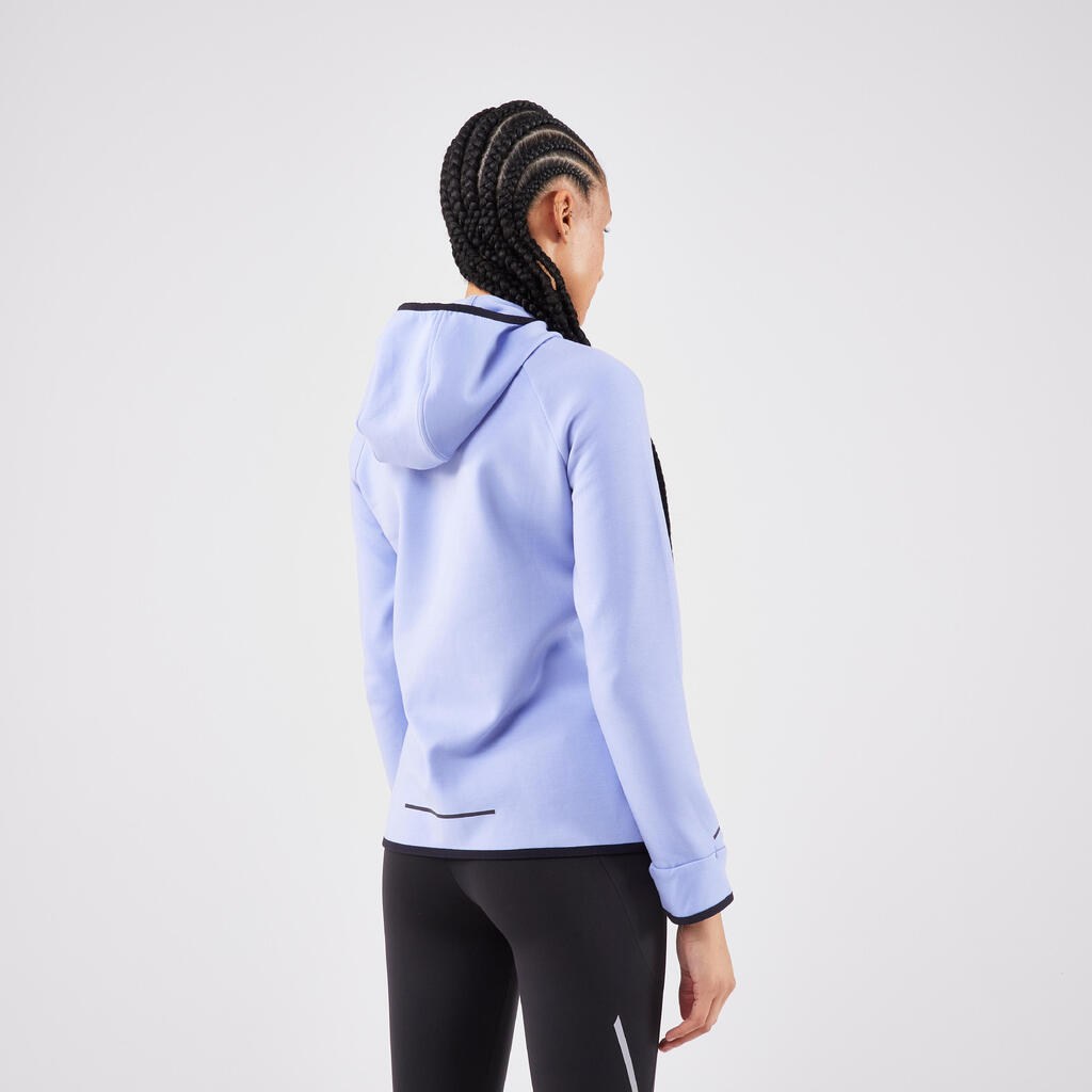 Women's Warm Running Jacket-KIPRUN RUN 500 Warm-Hydrangea purple