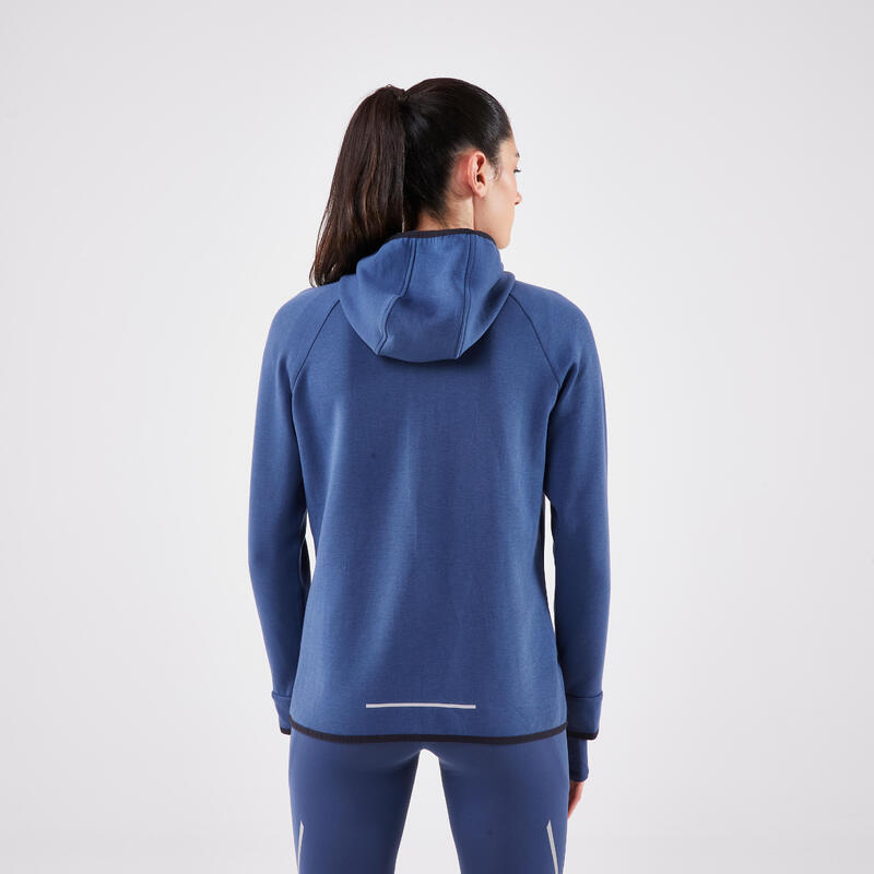 Chaqueta cálida de running Mujer - KIPRUN Run 500 Warm Azul abysse