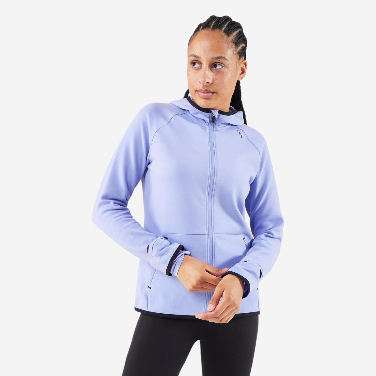 Veste chaude de running Femme, KIPRUN Run 500 Warm Violet hortensia