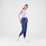 Women's warm running trousers-KIPRUN RUN 500 Warm-Abyss blue