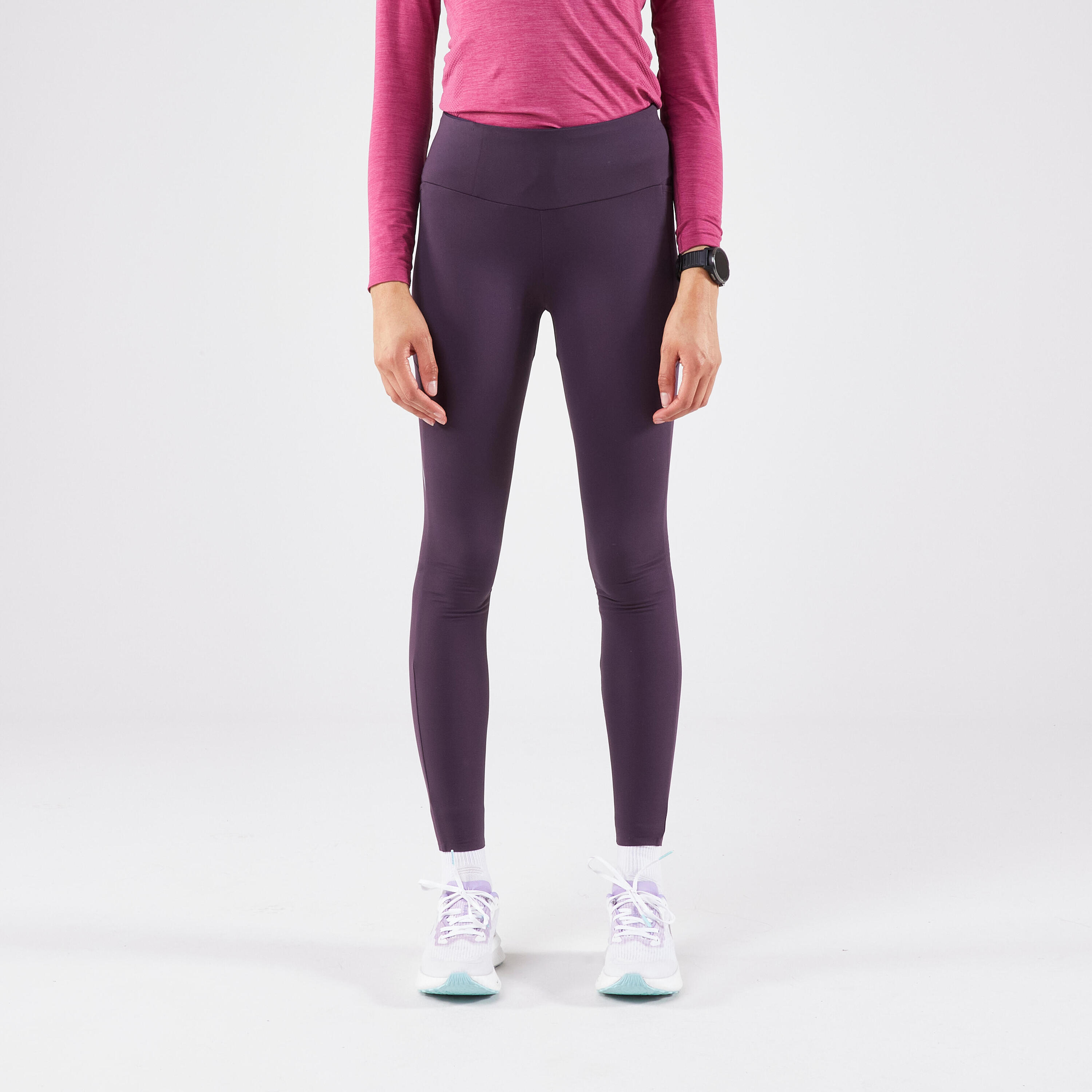 Legging chaud de running Femme, KIPRUN Run 500 Warm Aubergine 3/9