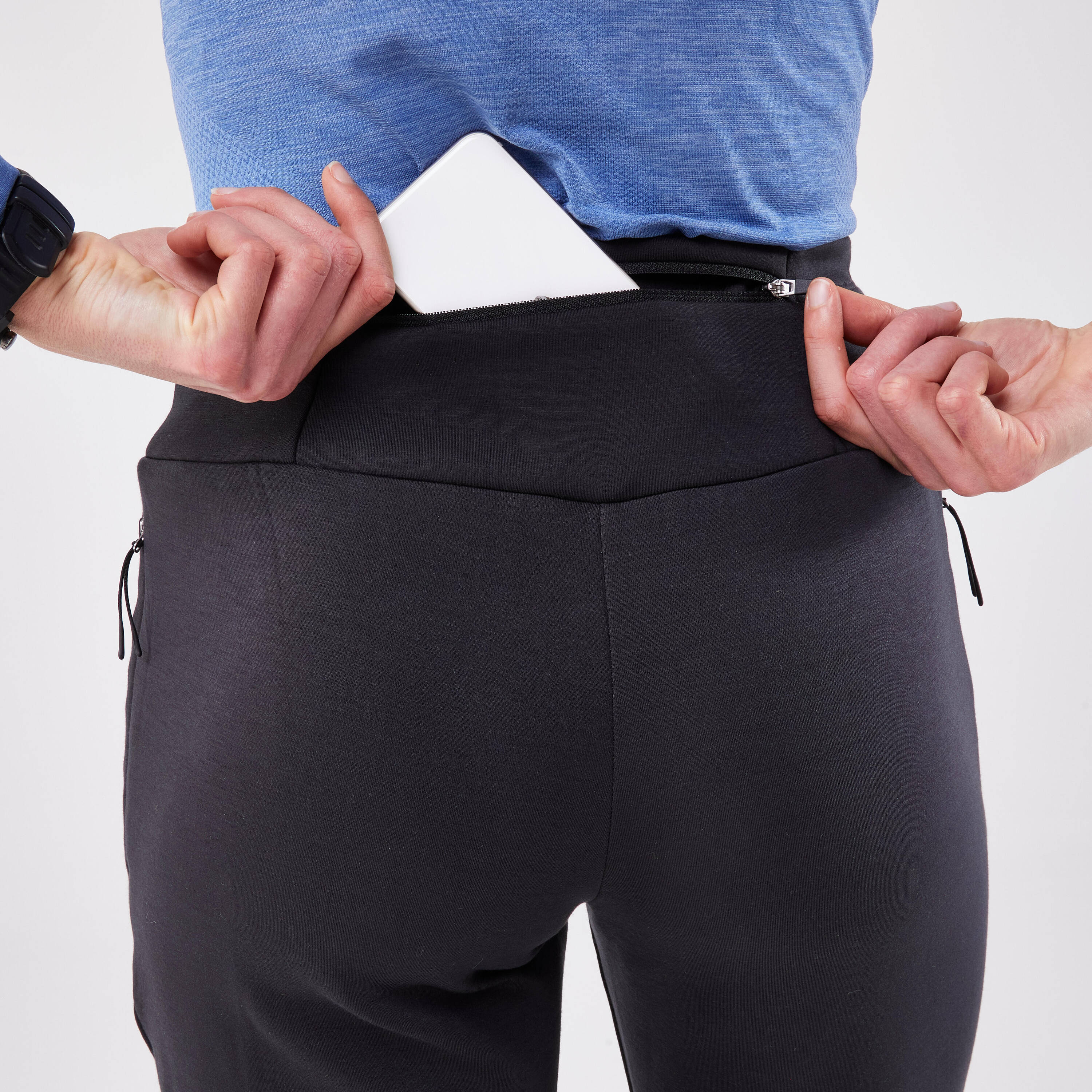 Women's warm running trousers-KIPRUN RUN 500 Warm-Black -  5