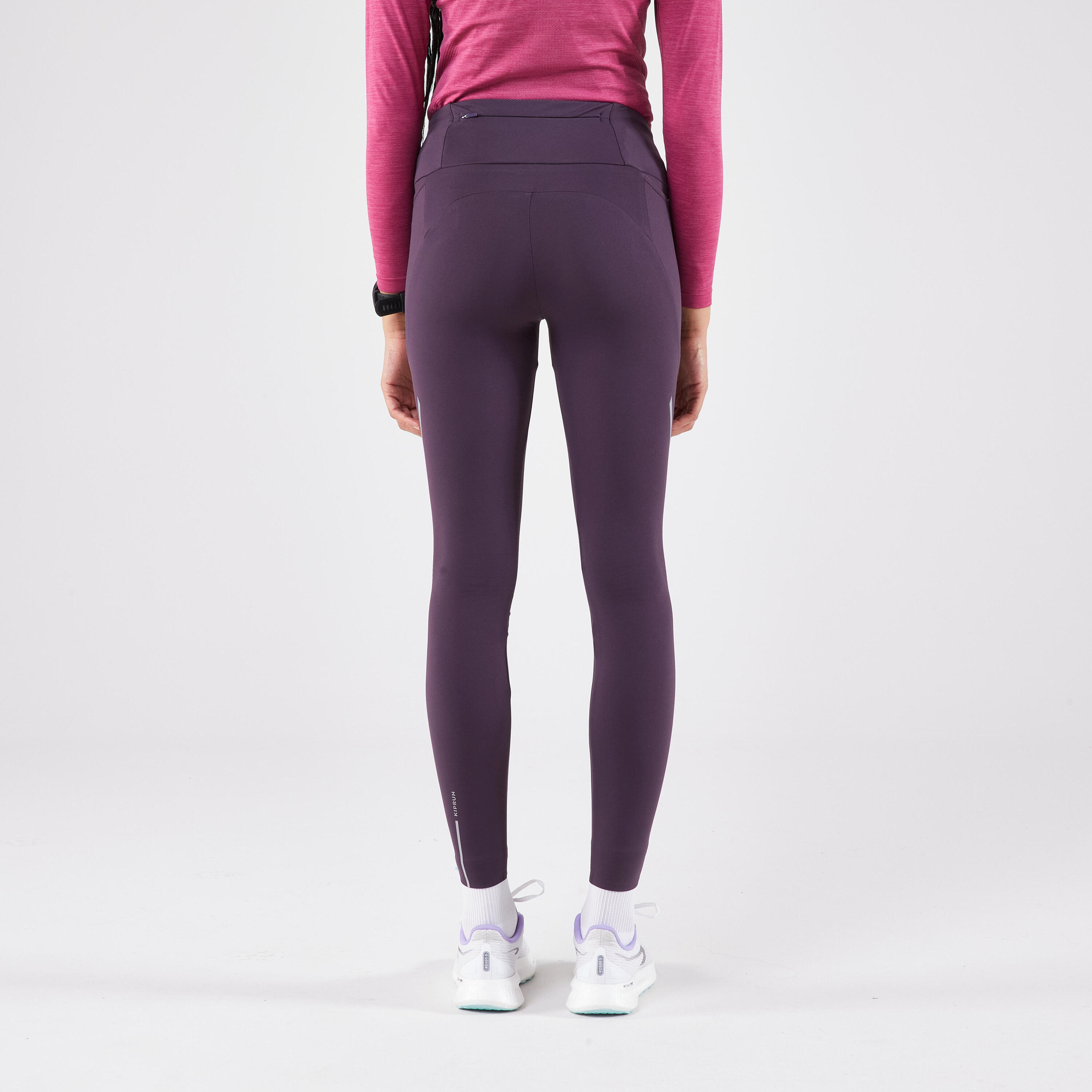 Legging chaud de running Femme, KIPRUN Run 500 Warm Aubergine 2/9