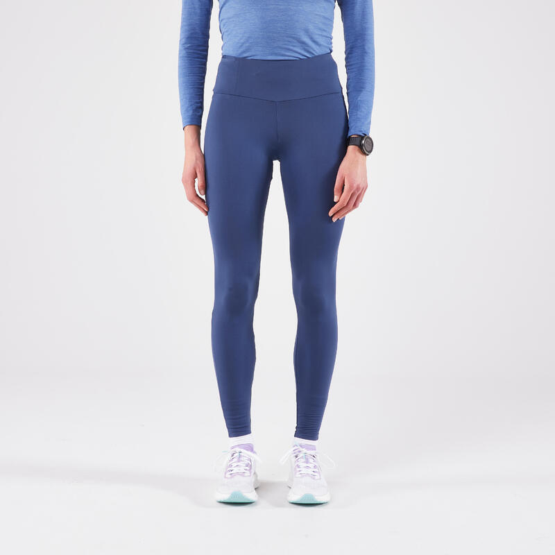 Legging chaud de running Femme- KIPRUN Run 500 Warm Bleu abysse