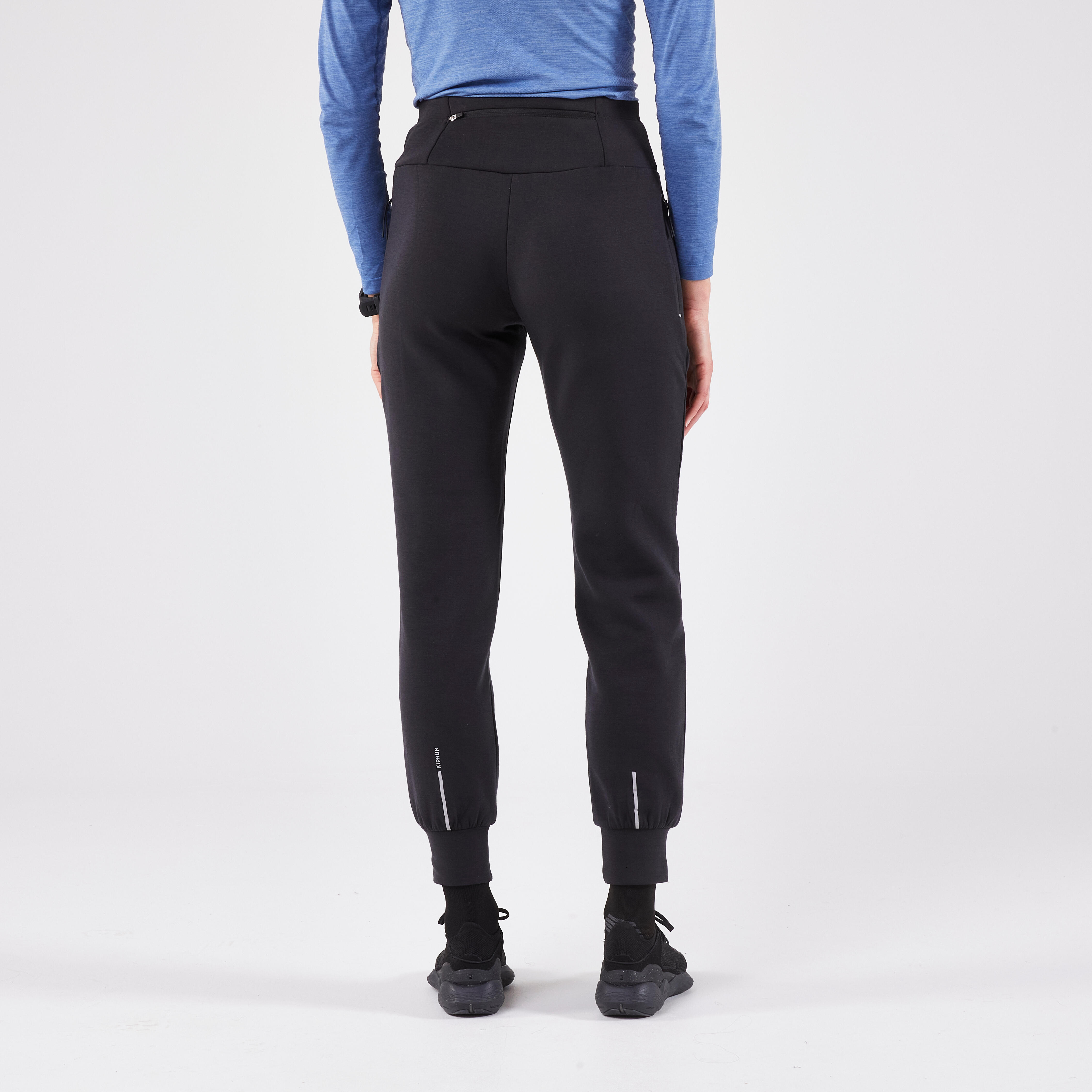 Women's warm running pants- KIPRUN Run 500 Warm Black