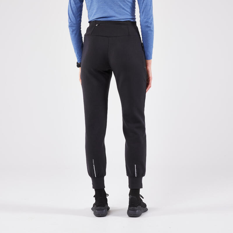 PANTALON de trening CĂLDUROS ALERGARE KIPRUN RUN 500 NEGRU DAMĂ