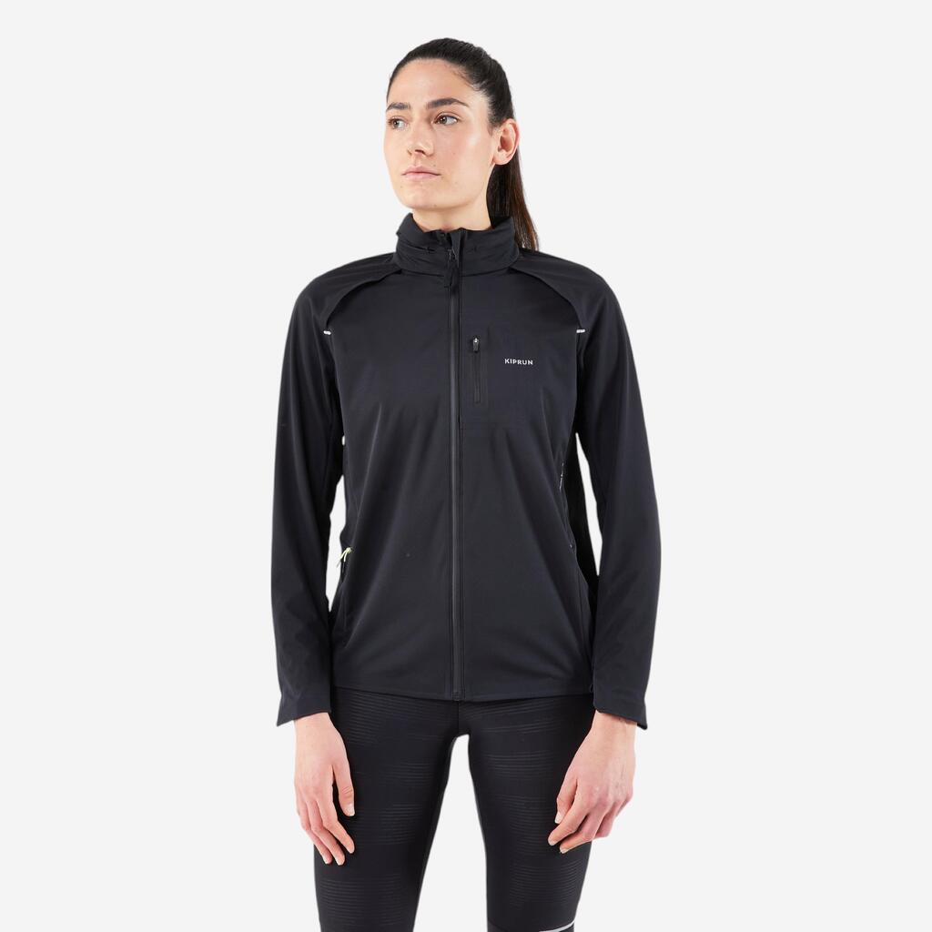 Črna ženska tekaška jakna Run 900 Warm 