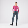 Women's warm running trousers-KIPRUN RUN 500 Warm-Smoke green