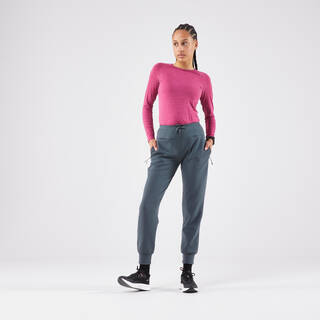 Women's Warm Running Trackpants, Kiprun Run 500 - Green