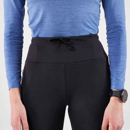 Women's warm running trousers-KIPRUN RUN 500 Warm-Black