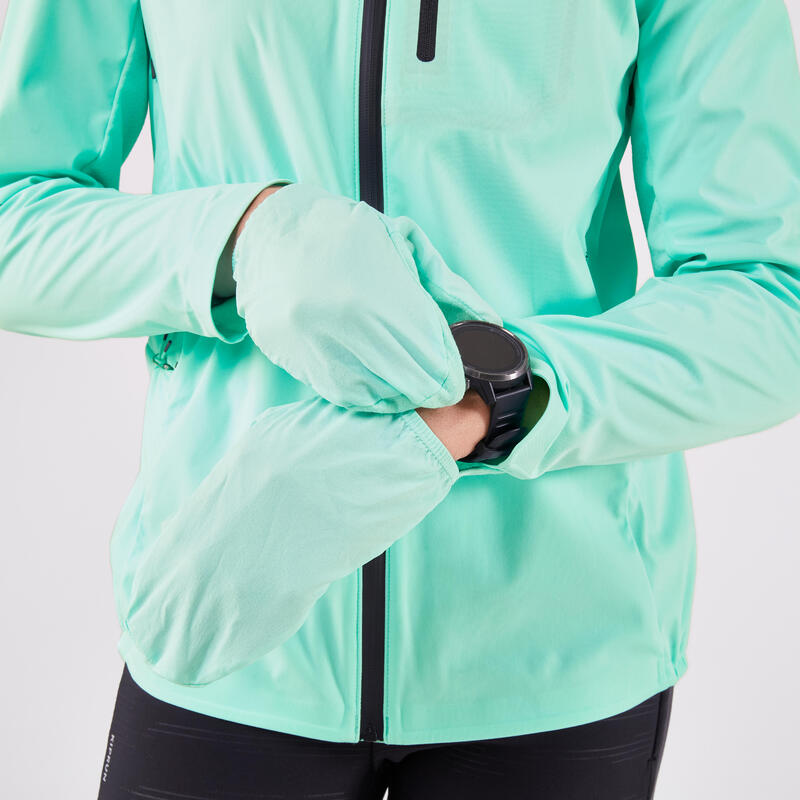 Veste chaude de running Femme- KIPRUN Run 900 Warm Regul Vert menthe