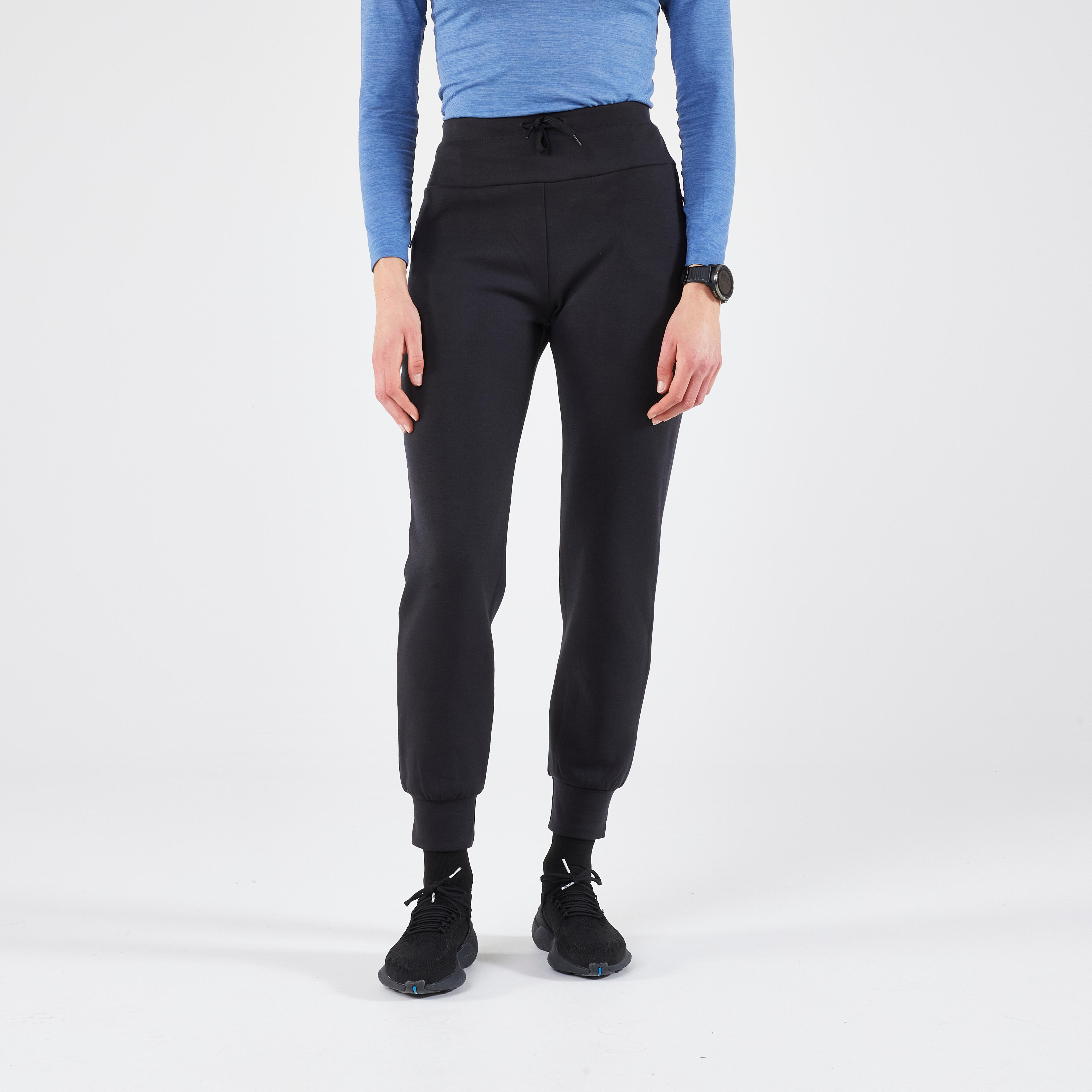 Pantalon de course chaud femme Run 500 Noir Fum Kiprun Decathlon