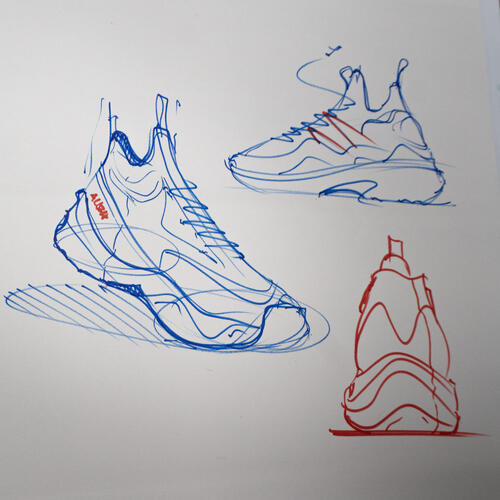 Boceto de las zapatillas de voleibol