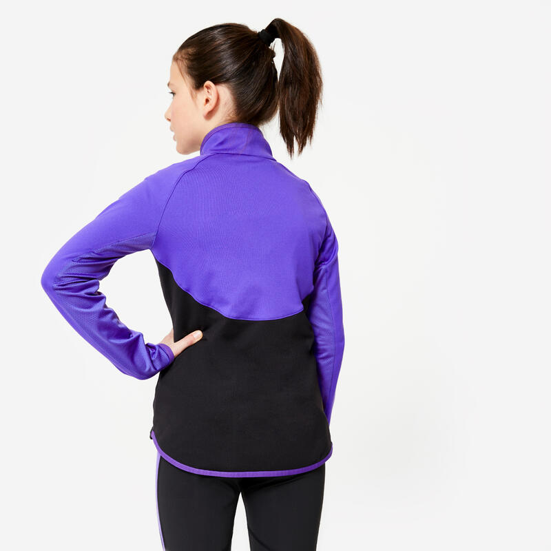 Veste de sport cintrée fille - violet et noir