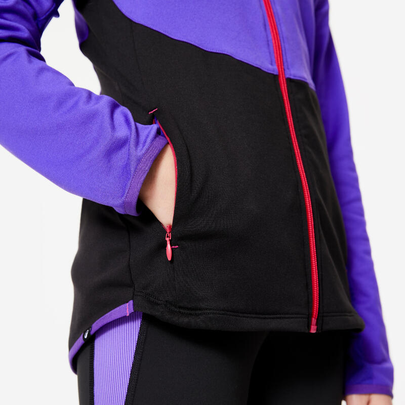 Veste de sport cintrée fille - violet et noir