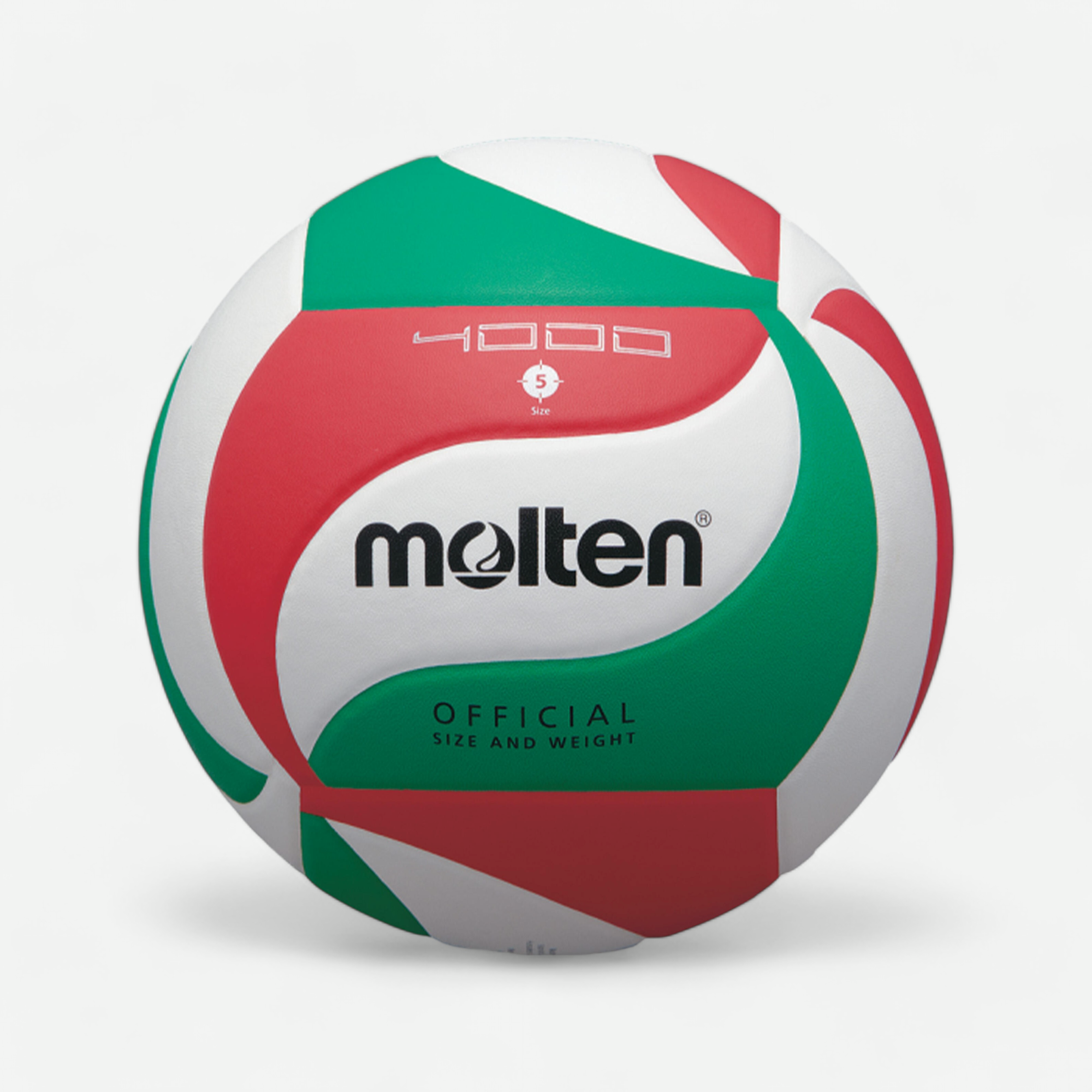 Ballon de volleyball taille 5 adulte - v5m4000 rouge vert - Volley-ball - Molten- Clubs - Entreprises - Collectivités - Associations