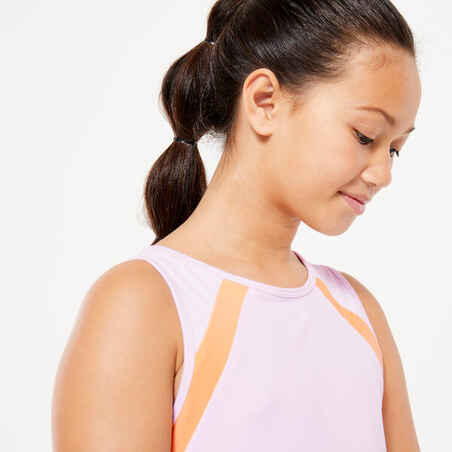 Mergaičių berankoviai marškinėliai „S500“, violetiniai, oranžiniai