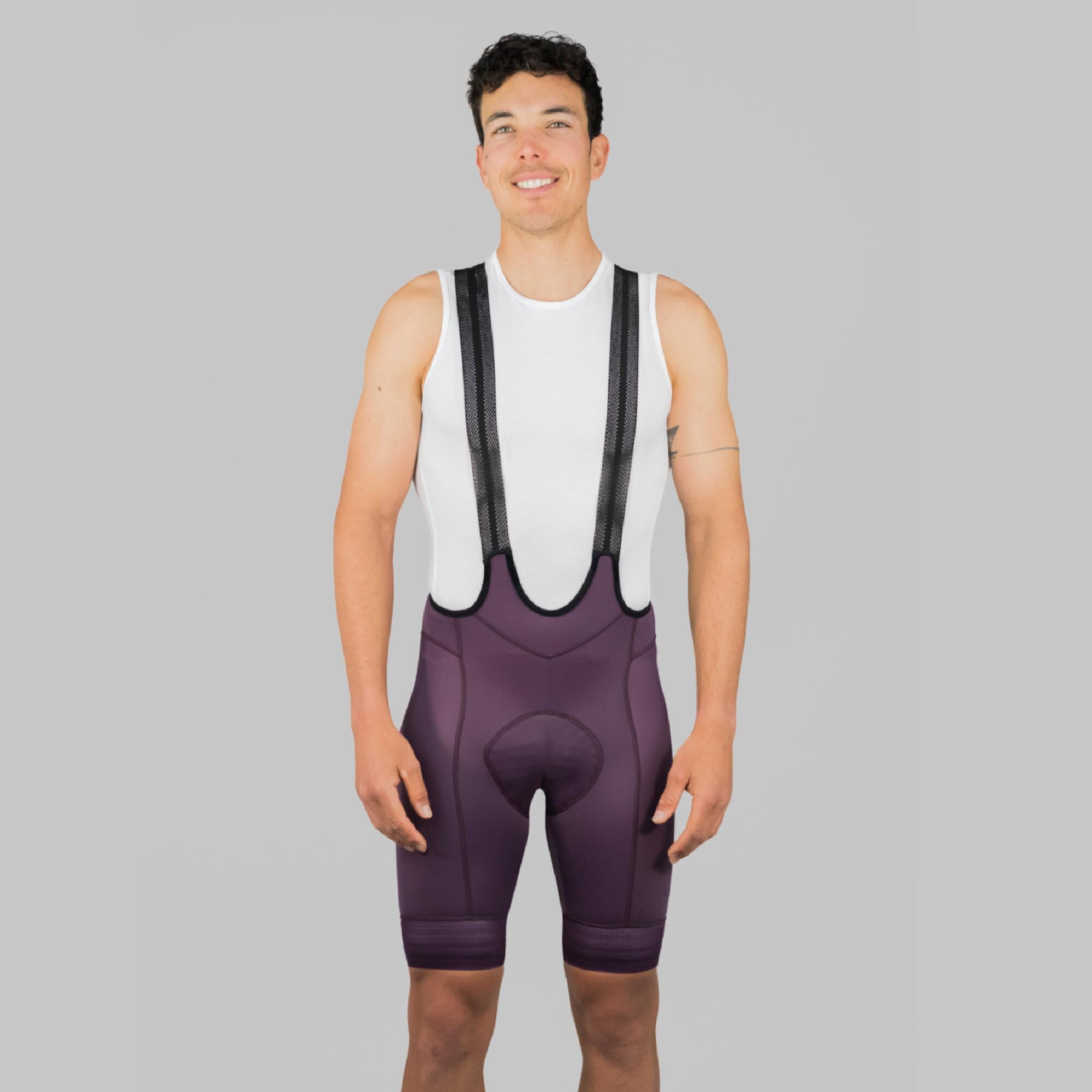 Culotte ciclismo corto con tirantes Unisex Vestta Pro Essential Burgundy 24 2/9