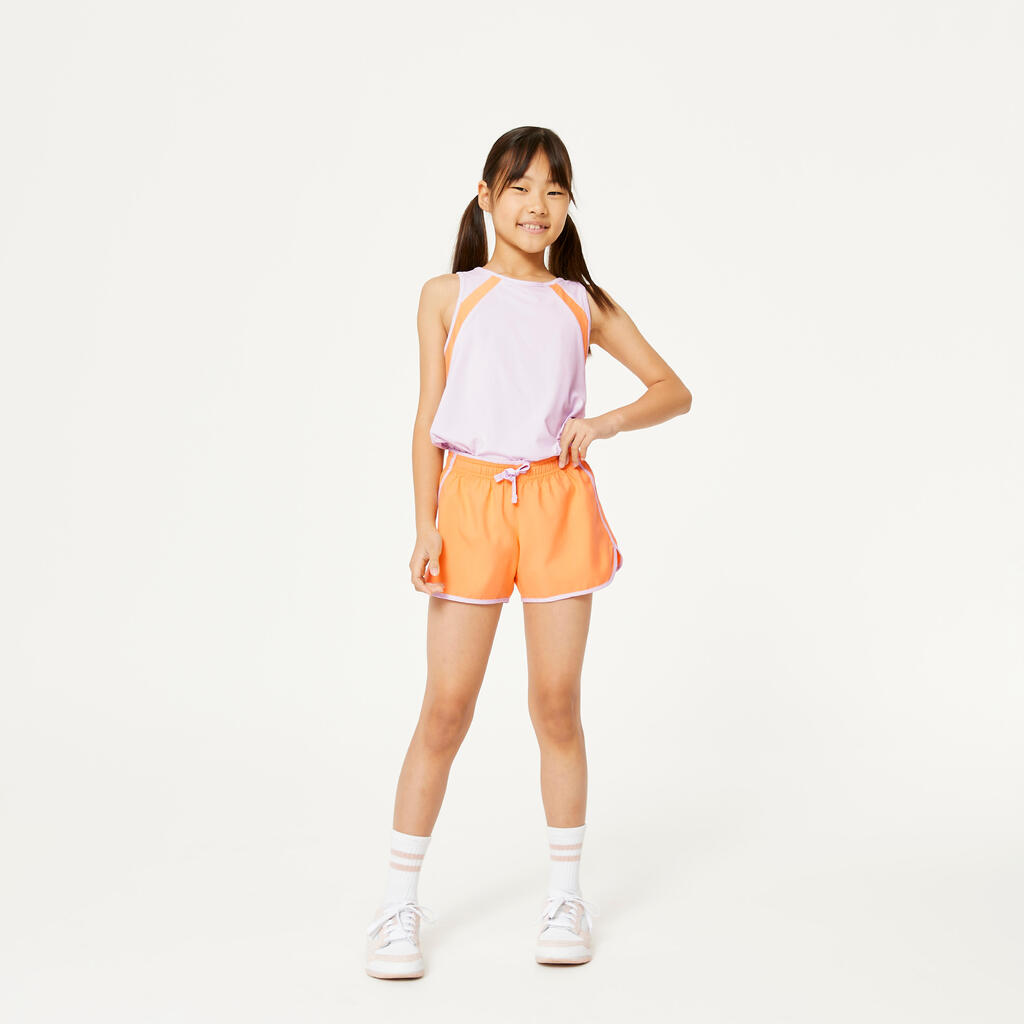 Girls' Breathable Shorts Orange / Mauve