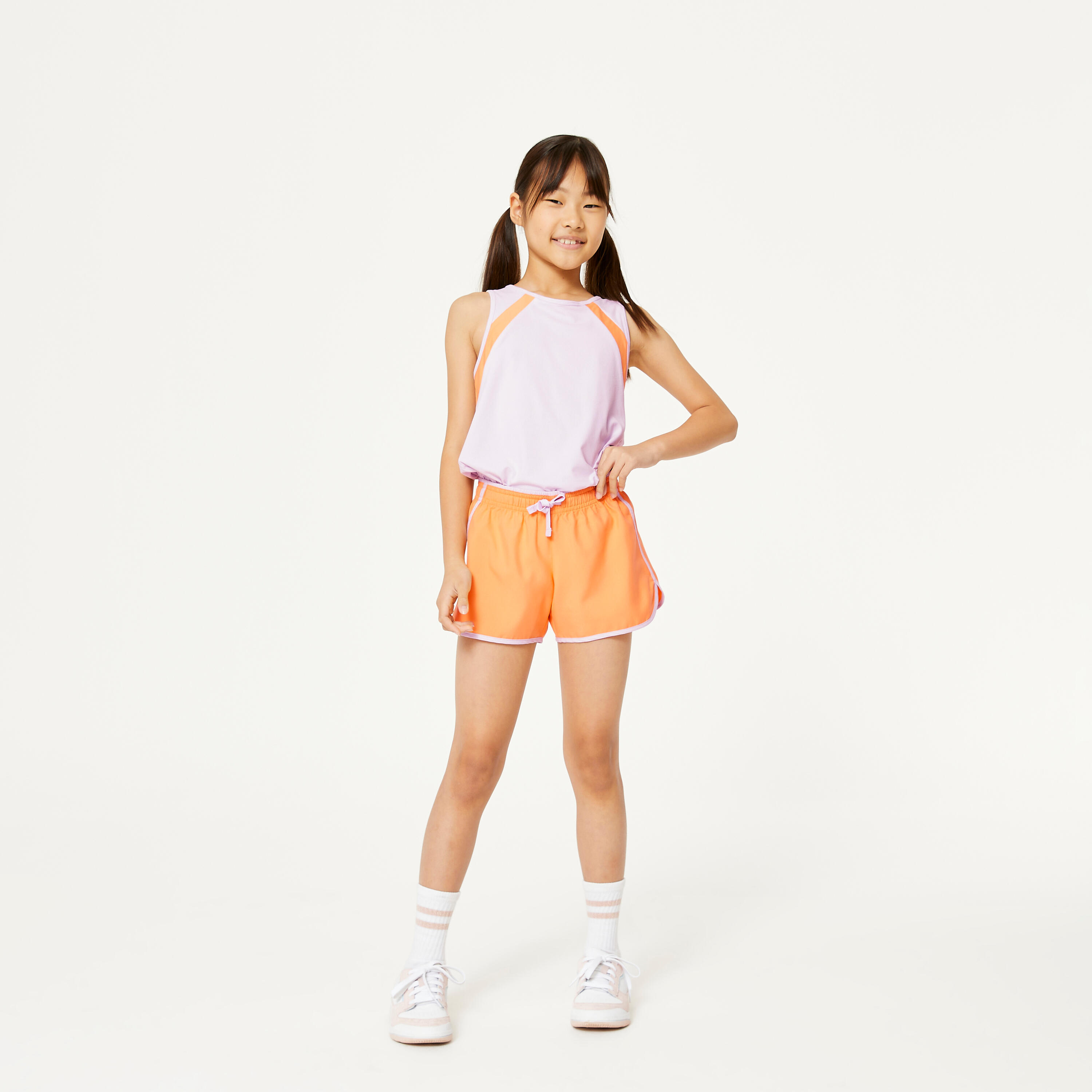Girls' Breathable Shorts Orange / Mauve 2/4