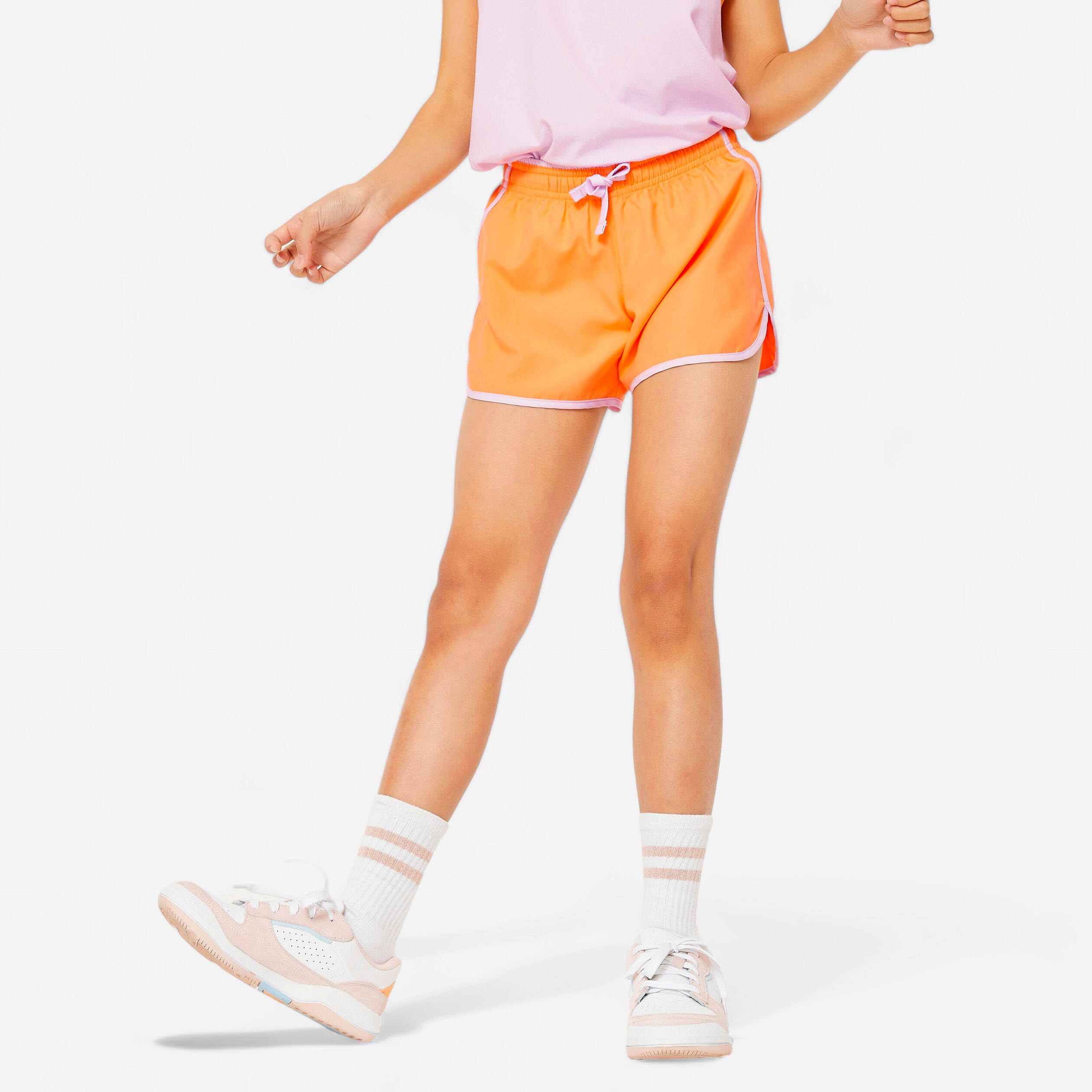 Girls' Breathable Multisport Shorts - Orange/Mauve