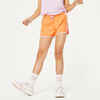 Kratke hlače prozračne za djevojčice narančasto-lila
