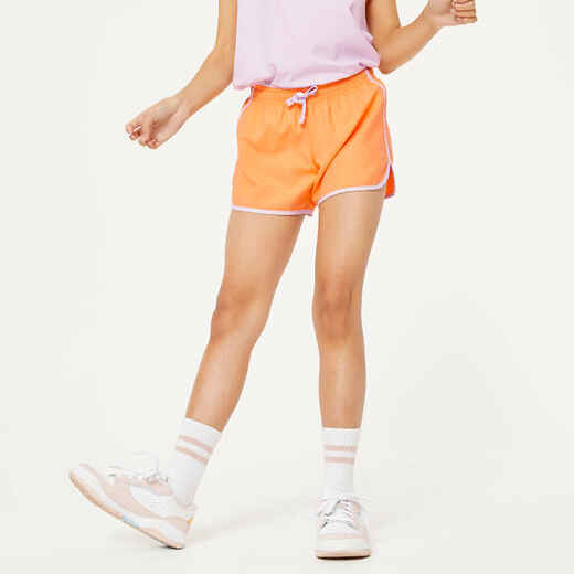 
      Kratke hlače prozračne za djevojčice narančasto-lila
  