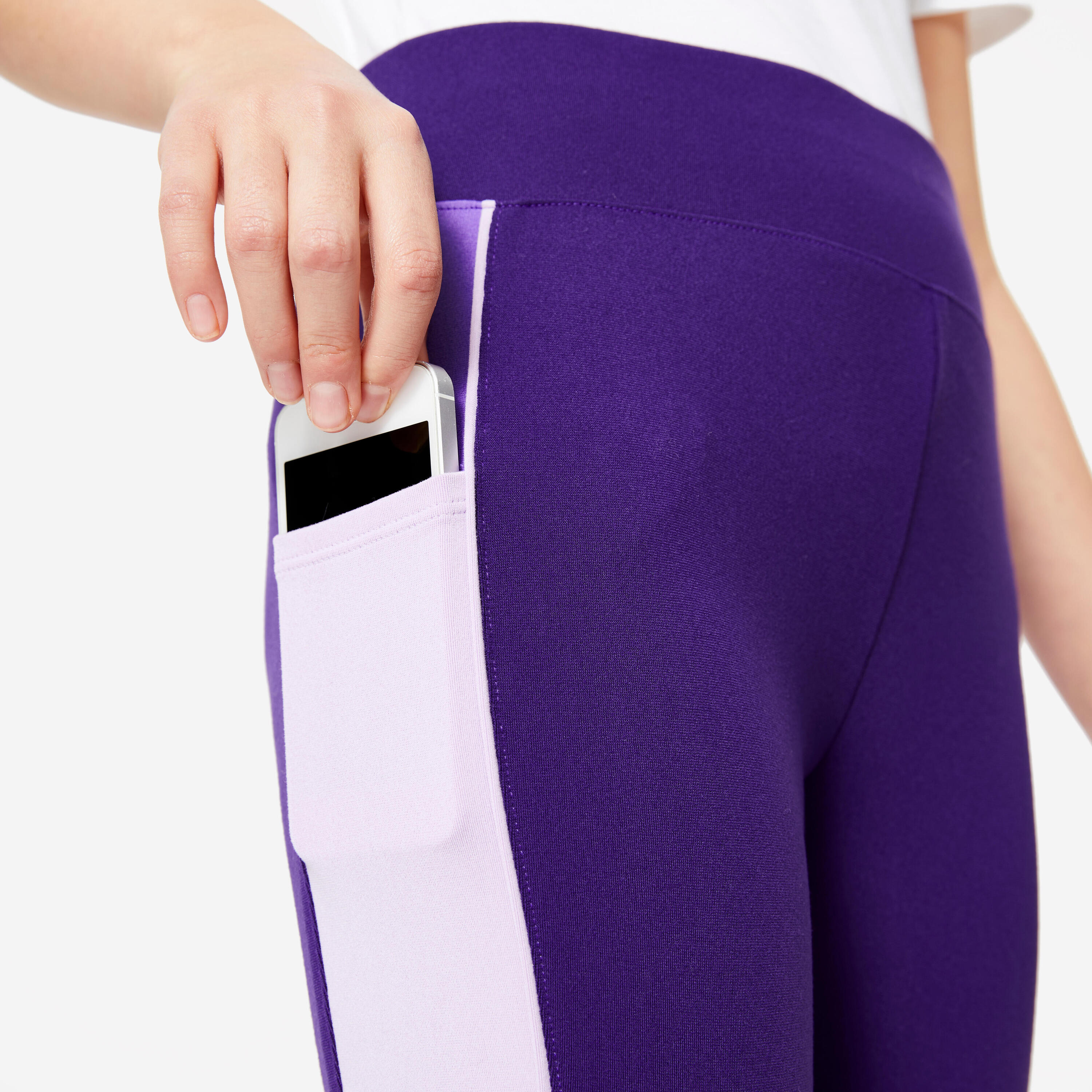 Leggings hohe Taille mit Taschen - lila  3/6