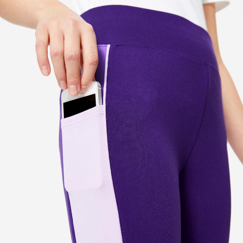 Legging taille haute avec poches, violet