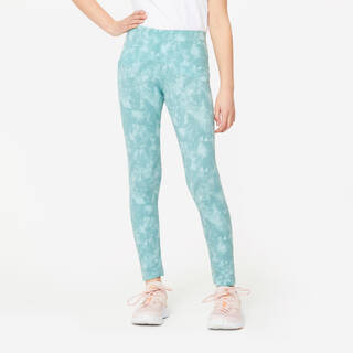 Girl's Cotton Leggings 500 - Khaki Print