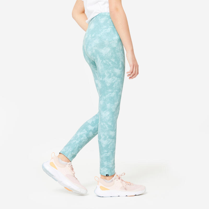 Legging coton fille, imprimé kaki