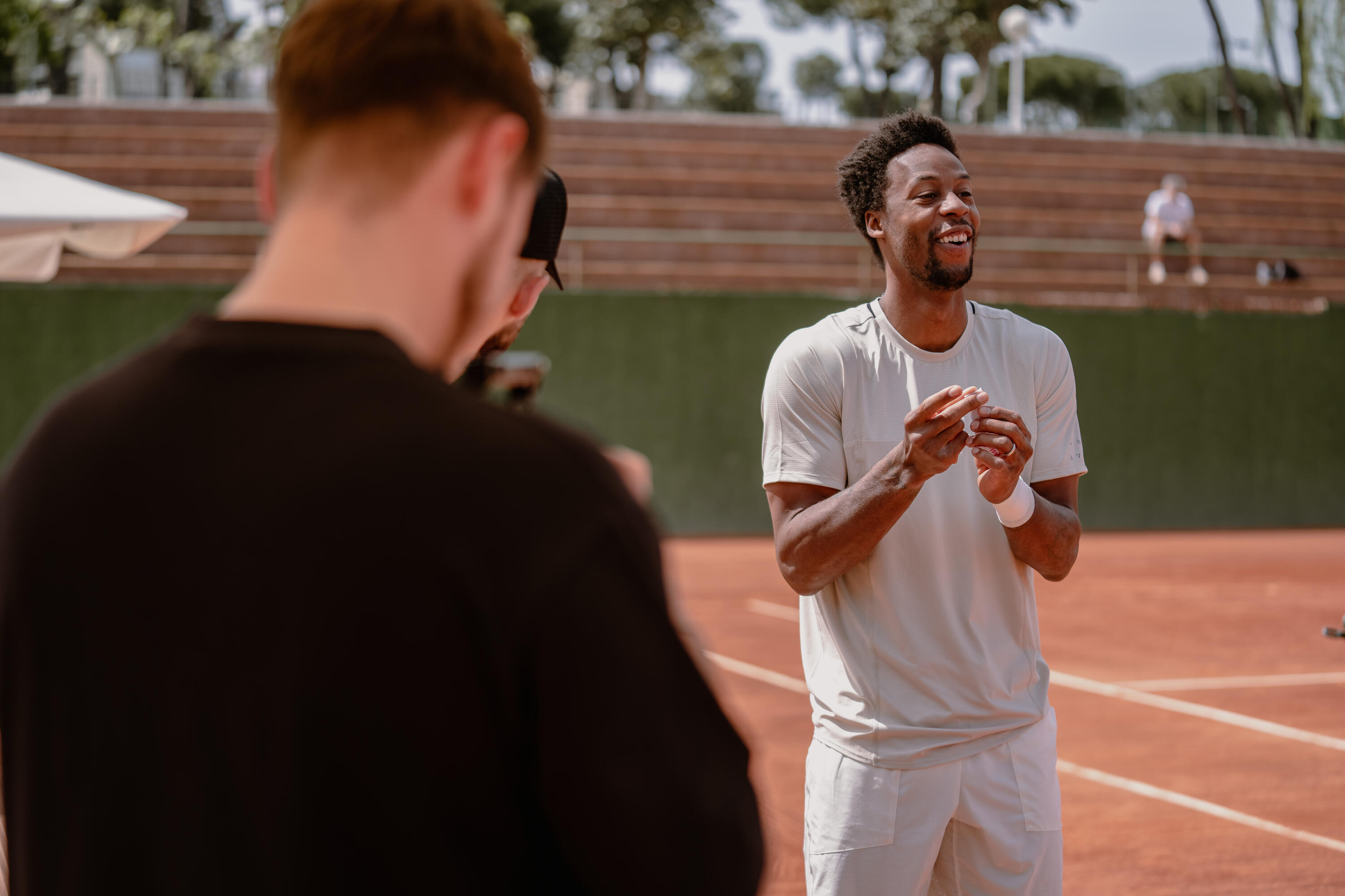 Playera de tenis de manga corta beige para hombre Artengo Dry Gaël Monfils 14/19