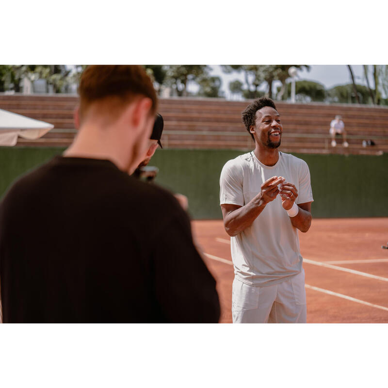 Erkek Kısa Kollu Tenis Tişörtü - Bej - Dry - Gaël Monfils