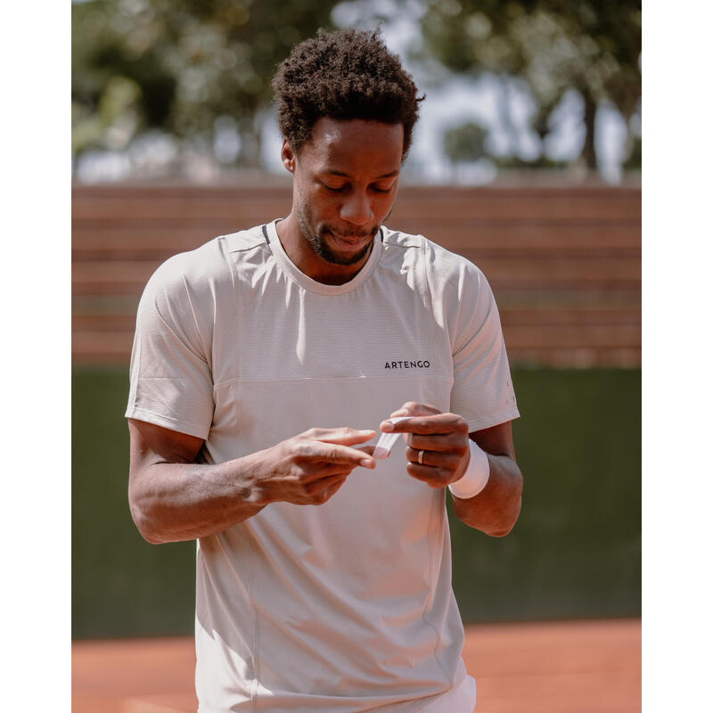 Erkek Kısa Kollu Tenis Tişörtü - Bej - Dry - Gaël Monfils