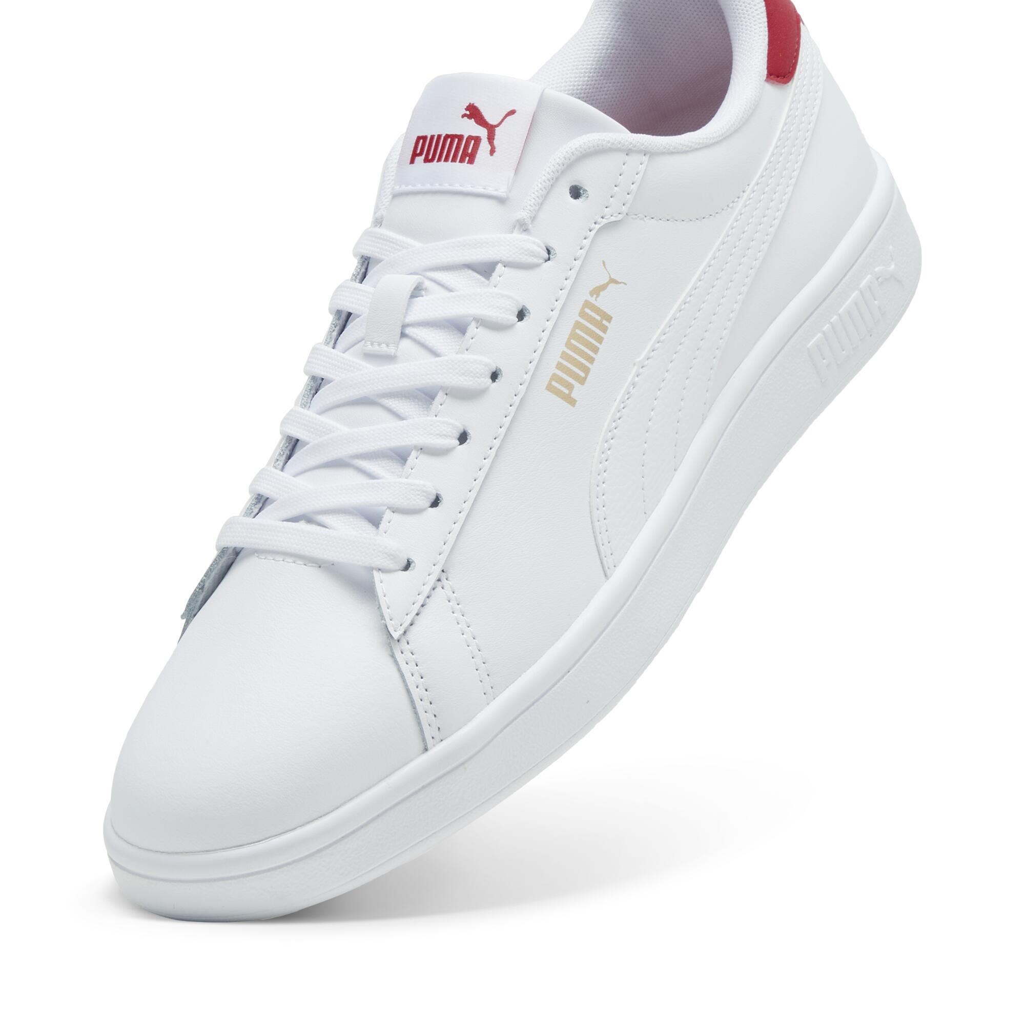 PUMA Kadın Spor Ayakkabı - Beyaz/Kırmızı - Puma Smash