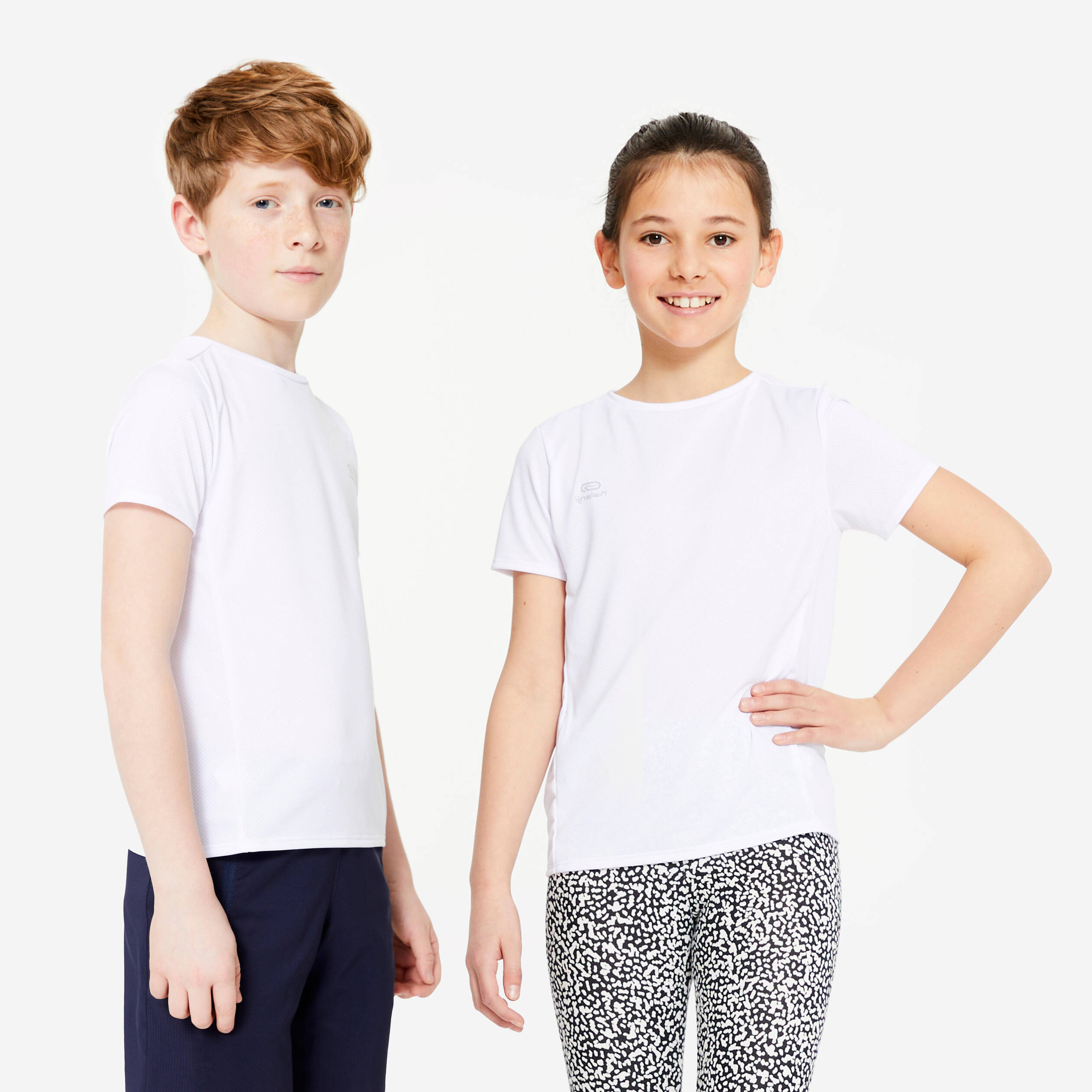Kid's Multi-sport Crew Neck Breathable T-Shirt 100 - Ultra White