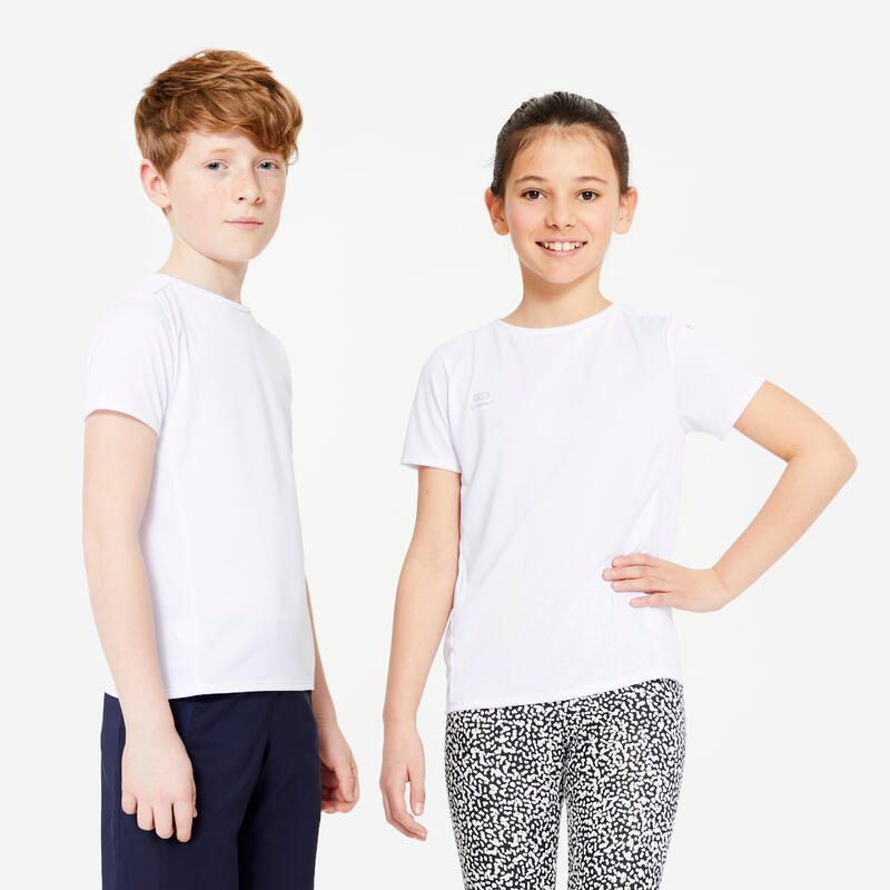 T-Shirt Respirável de Corrida Criança 100 Branco