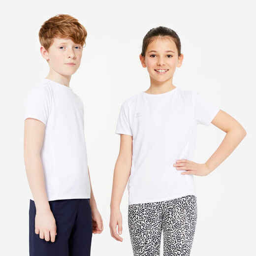 
      T-shirt multisport respirant enfant mixte, Blanc
  