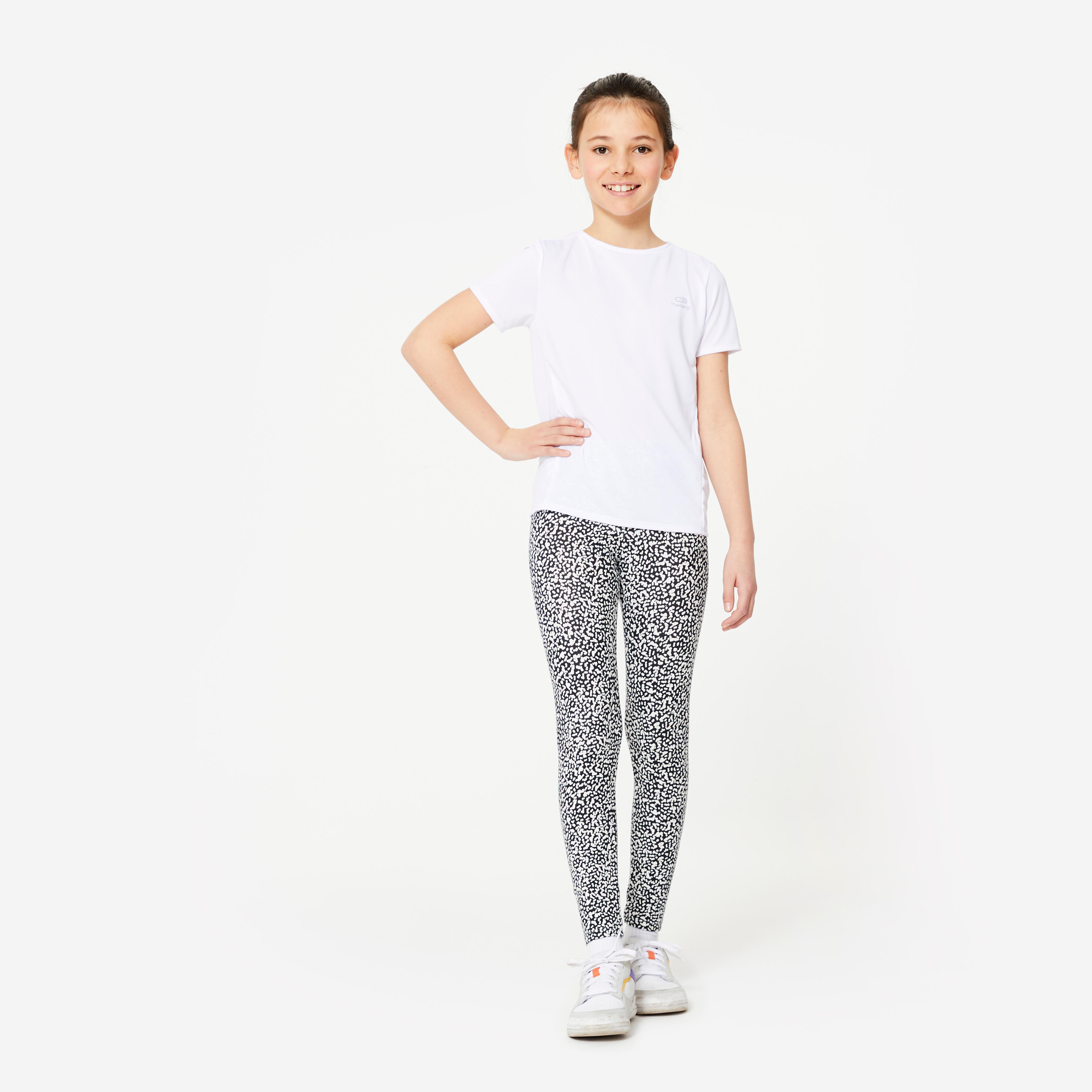 Kid's Multi-sport Crew Neck Breathable T-Shirt 100 - Ultra White