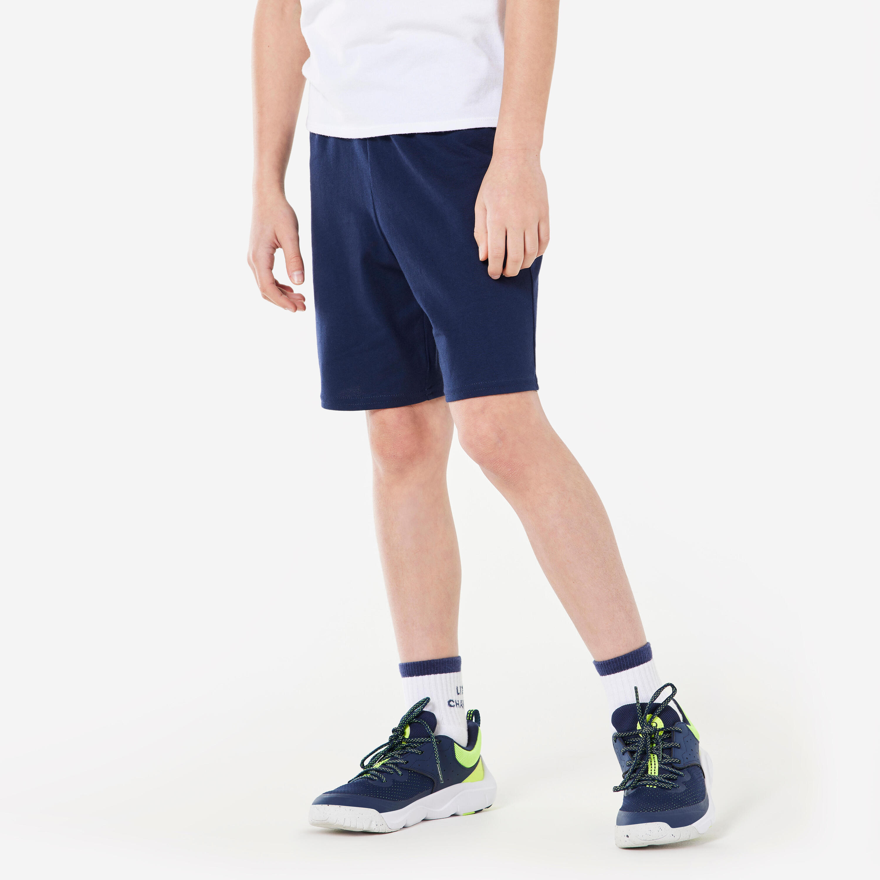 DOMYOS Kids' Basic Cotton Shorts - Navy