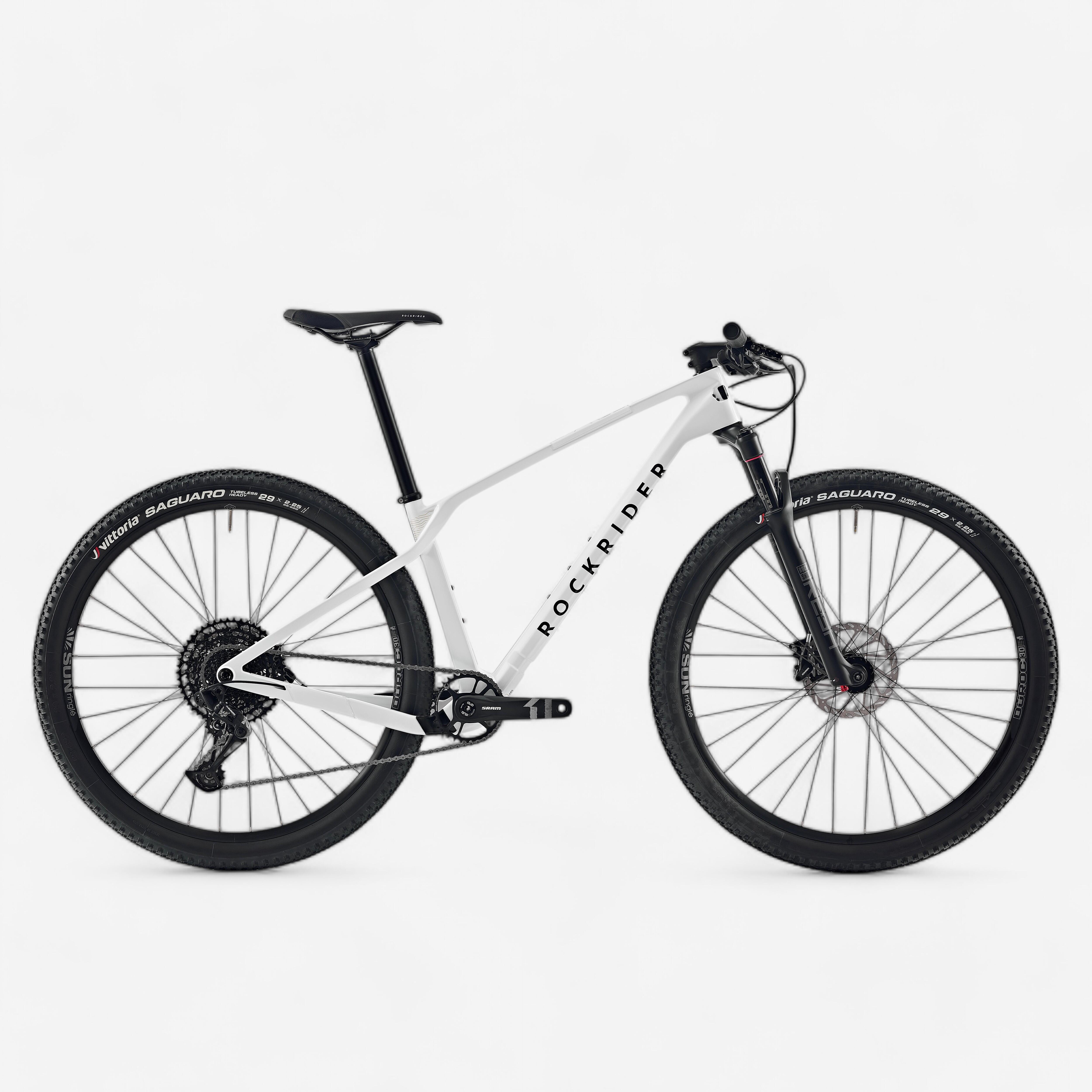 VELO VTT cross country RACE 900 reconditionne cadre carbone blanc ROCKRIDER Decathlon