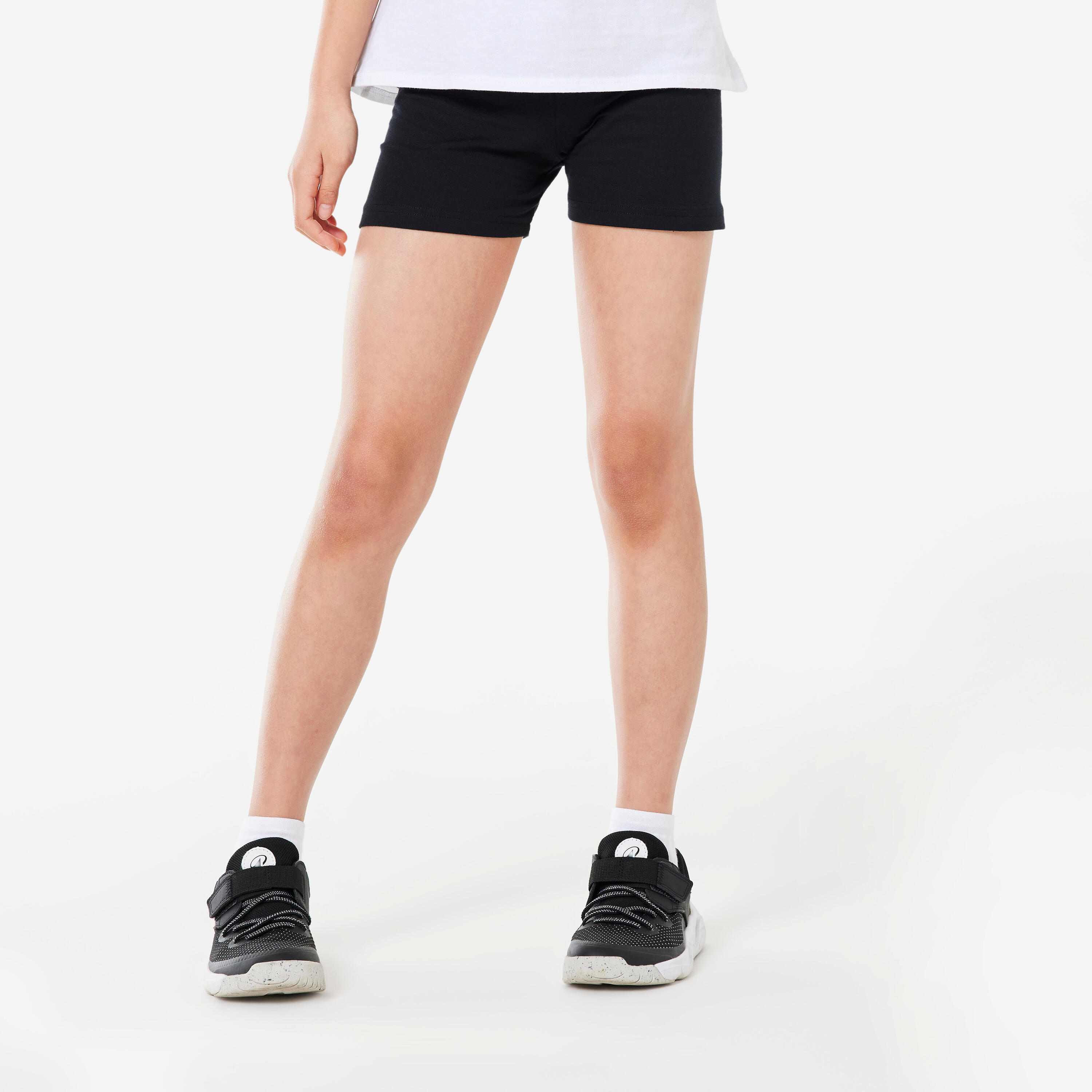Girls' Basic Cotton Shorts - Black 1/4
