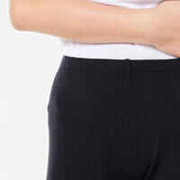 Girls' Basic Cotton Cropped Leggings - Black