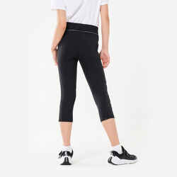 Girls' Breathable Cropped Leggings S500 - Black