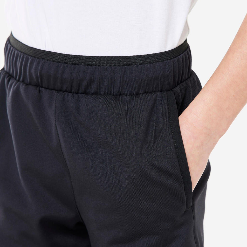 Kids' Warm Breathable Jogging Bottoms - Dark Green/Black