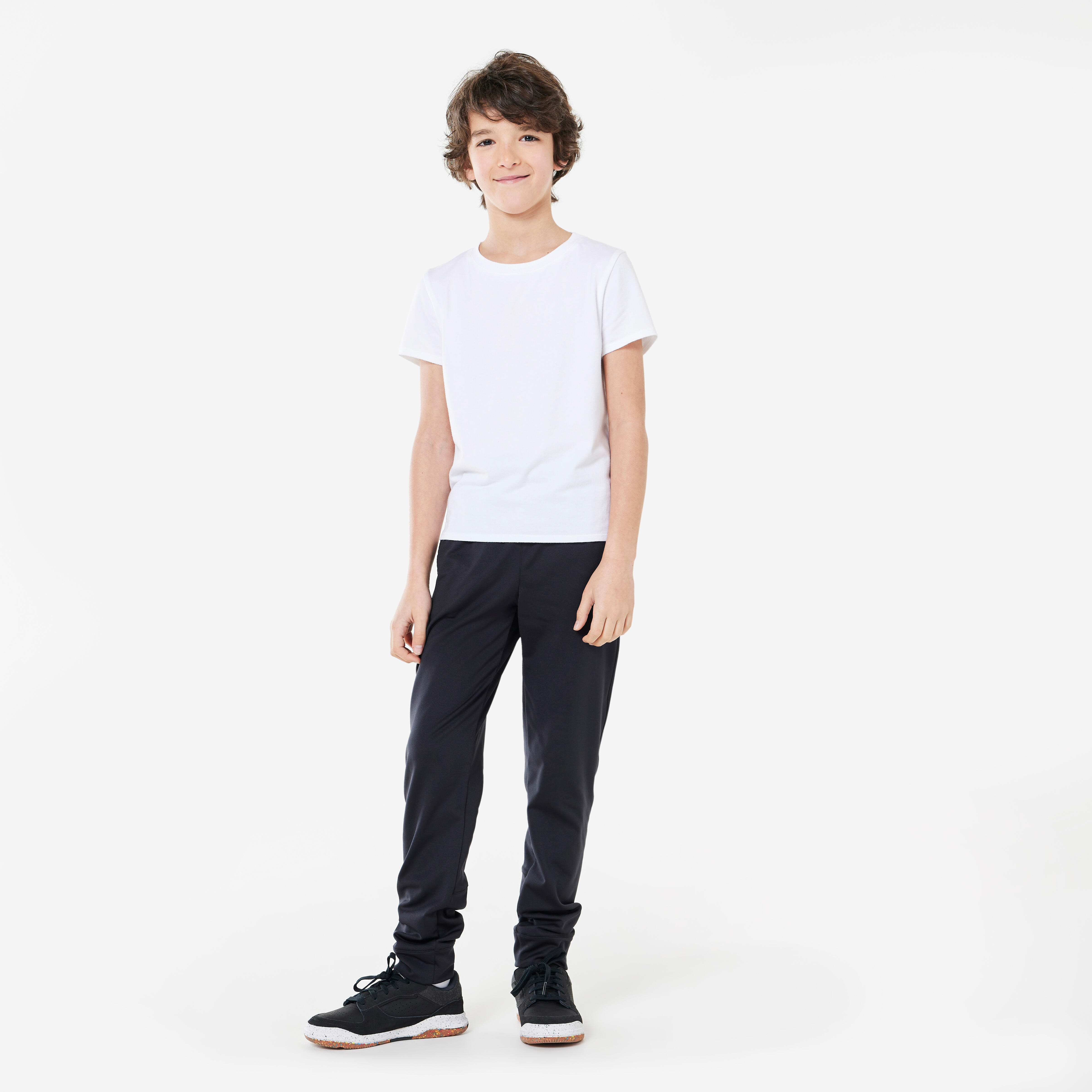 Kids Warm Breathable Jogging Bottoms S500 Black DOMYOS Decathlon