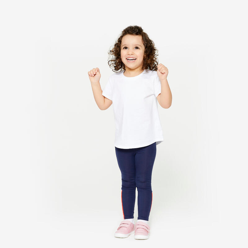 T-shirt bianca bambino ginnastica 100 regular fit cotone da 1 a 5/6 anni
