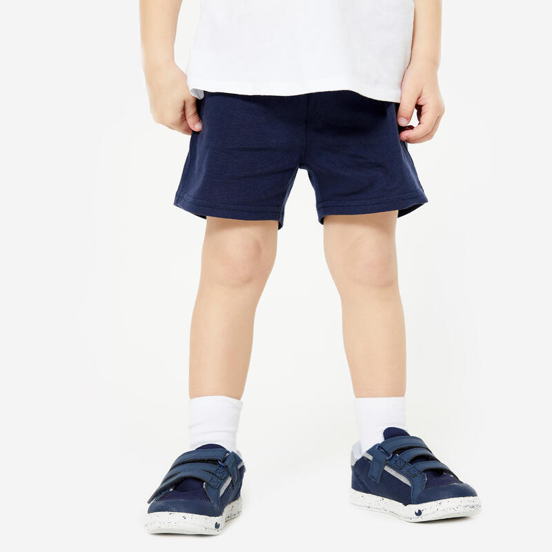 Pantaloncini bambino ginnastica 100 regular 100% cotone blu